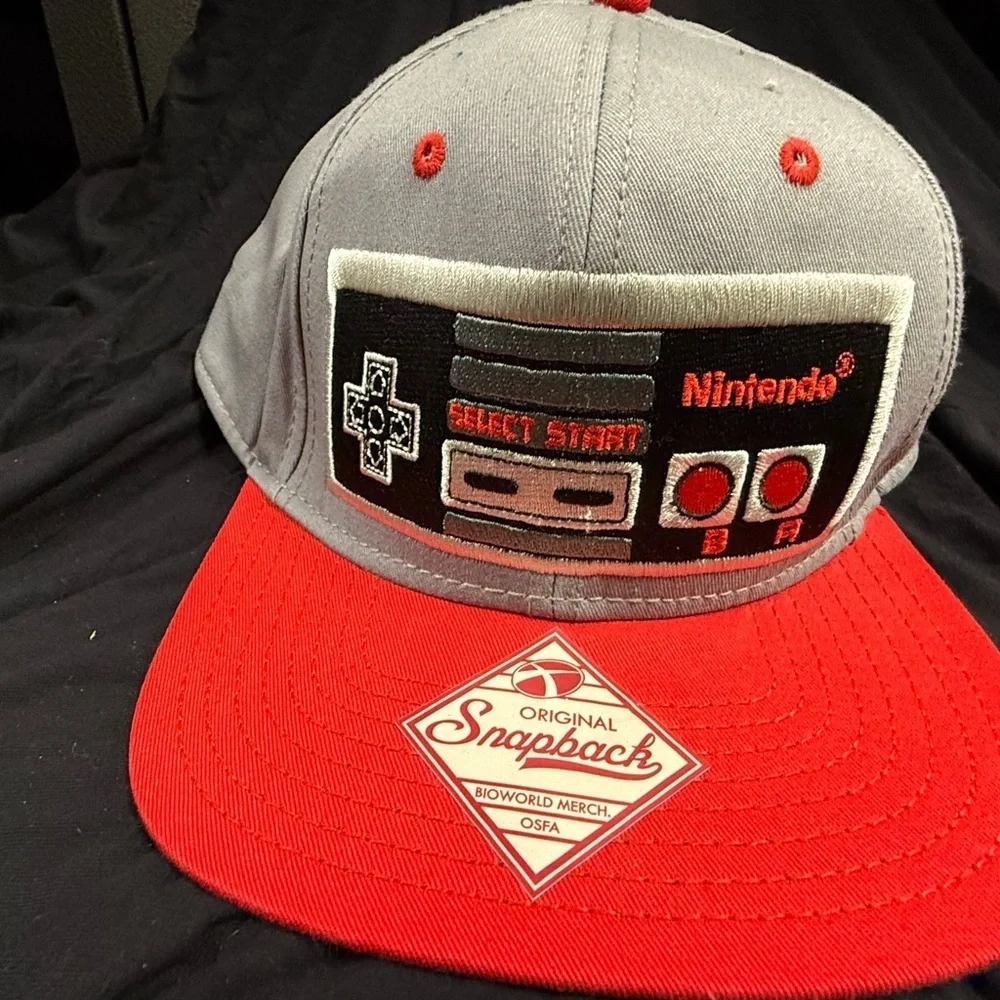 Nintendo Gray and Red Orginal Snapback Hat